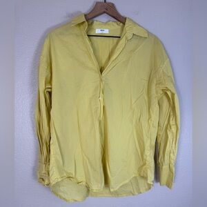 Mikoh Cora Cotton Relaxed Button Up Shirt Size 2 US Medium 6-8 Yellow $184